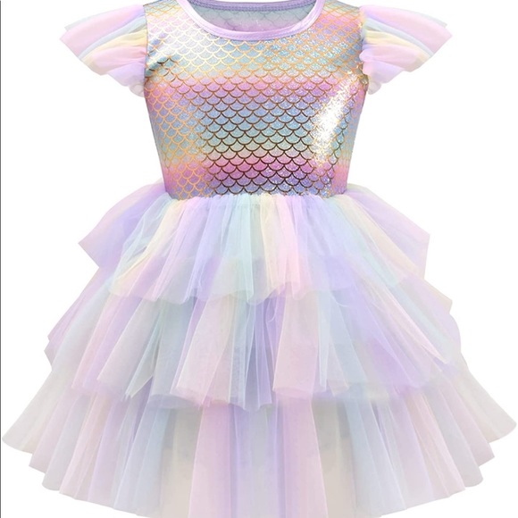 Rainbow Mermaid Tutu Dress 12-18m - Picture 3 of 5
